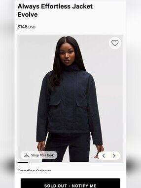 Lululemon Always Effortless JacketEvolve True Navy Xs
